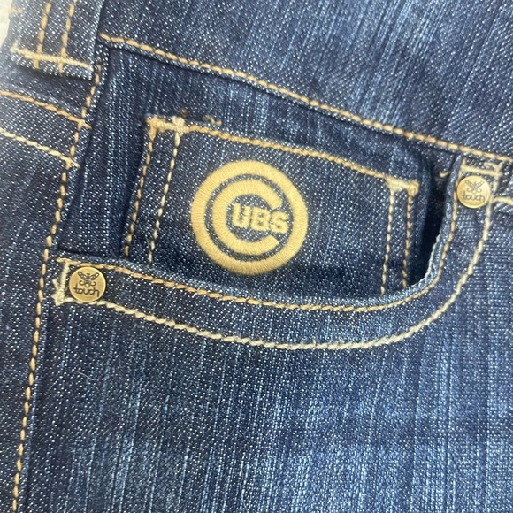 Touch by Alyssa Milano Chicago Cubs Bootcut Low Rise Jeans NWT 29 - Picture 3 of 10